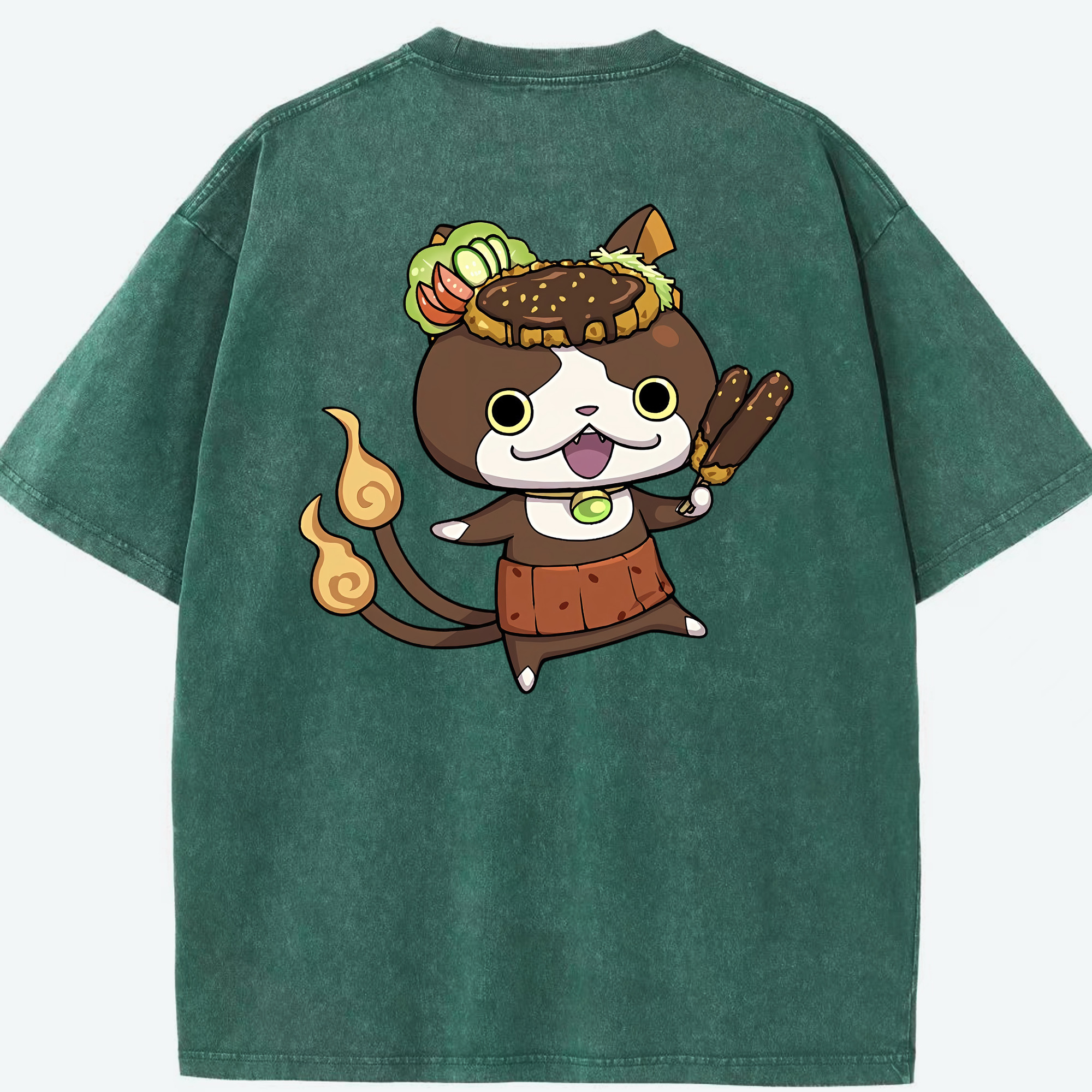 （画像用） 妖怪ウォッチ Yo-kai Watch 綿100% ヴィンテージ風 半袖Tシャツ（背面プリント）